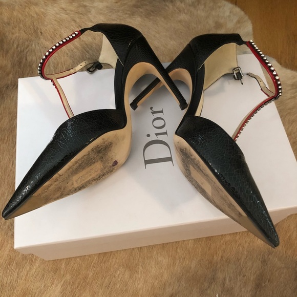 Christian Dior Black Pointed Curve Heels - Picture 9 of 10